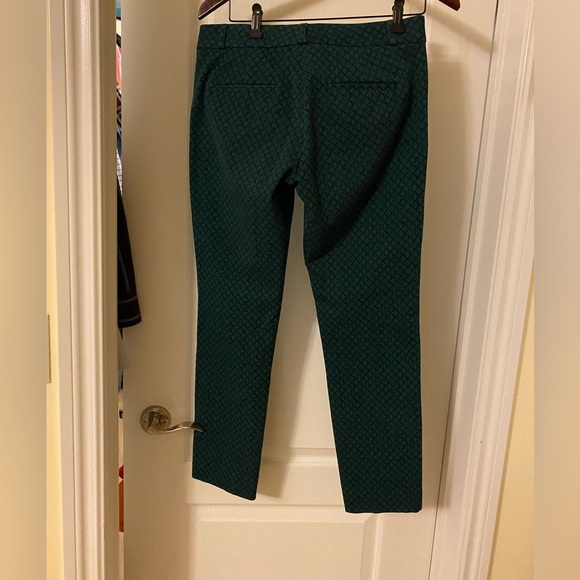 Banana Republic Sloan ankle fit pants (size 4)- dark green with navy blue design - Picture 4 of 9
